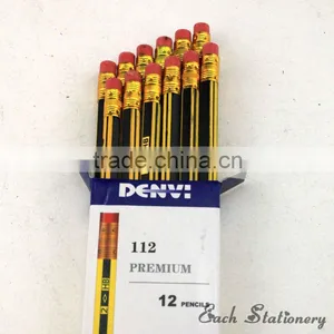 HB 7"Stripe Pencil With Eraser Top thumbnail-1