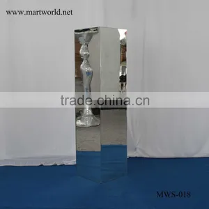 31 Inch Height Square Silver Mirror Pillar Party and Wedding Decoration Supplies in Guangzhou(MWS-018) thumbnail-1