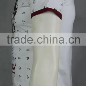 New Design Full Silkscreen Printing 100% Cotton V-neck Man Polo T-shirt thumbnail-3