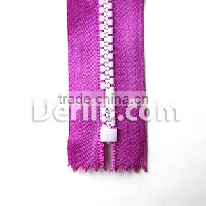 Orange Purple 2016 Design Colour Satin Tape Plastic Zipper thumbnail-3
