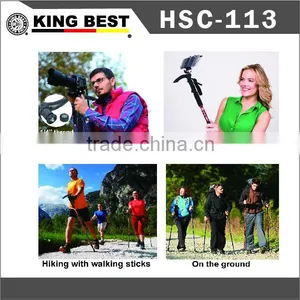KING BEST New Carbon Trekking Pole With Phone Holder 3-SECTION Adjustable Nordic Walking Poles Mountaineering Stick thumbnail-6