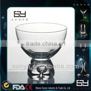 Thick Bottom Round Glass Icecream Bowl With Bottom Bubble thumbnail-1