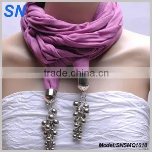 Women Scarf With Jewelry Pendant thumbnail-1