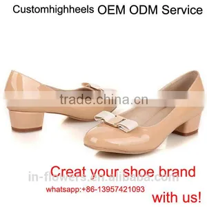 OEM ODM Round Toe Genuine Leather Shoes Low Heel Middle Heel Shoes Producetion thumbnail-1