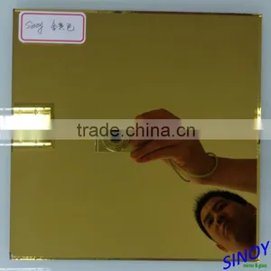 Luxury Unframed Bronze Gold Mirror Made of Golden Tinted Float Glass thumbnail-2