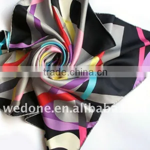 Superior Silk Twill Foulard Square Scarves Colorful thumbnail-1