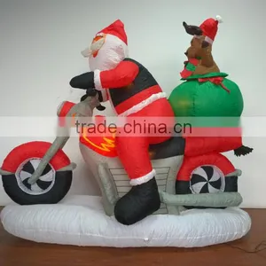 DJ-XT-47 Christmas Inflatable Santa on Motorbike Air Blown Giant Street Decoration thumbnail-2