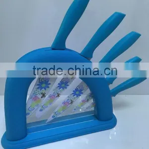 Colorful 5pcs Knife Set With a Knife Block thumbnail-1