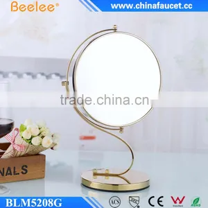 S Shape Frame 8'' Decktop Golden Decorative Makeup Mirror thumbnail-3