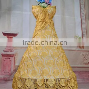 Water Soluble Embroidered Lace Collar Wedding Dress Water Soluble Lace Stock Lace Fabric thumbnail-1