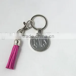 Monogrammed Keychain Personalized Keychain Initial Monogram Tassel KeychainPersonalized Monogrammed Keychain With Tassel thumbnail-2