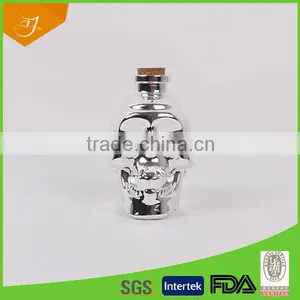 New Products China Made Vodka Bottle,Unique Glass Bottle And Cups With Skull Shape Wine Bottle thumbnail-1