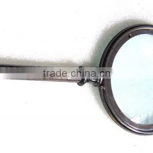Antique Finish Old Brass Pocket Magnifying Glass Nautical Collectible With Case NMG004 thumbnail-4