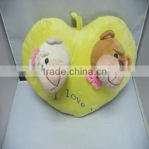 Big Size Plush Heart Pendant With Animal Heads thumbnail-1