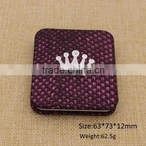 Customized Beautiful Rectangle Alligator Pattern Leather Compact Mirror thumbnail-1