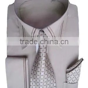 100% Cotton Business Men's Shirt With Tie thumbnail-1