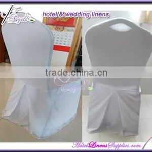 White Pleated Spandex Chair Covers for Banquet Chairs in Wedding Decorations thumbnail-1