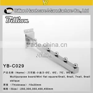 High Quality Heavy Duty Security Display Hook Slatwall Chrome Clothes Hook thumbnail-2