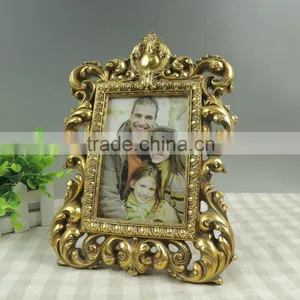 Gold Color Photo Frame Flower Design Frames thumbnail-4