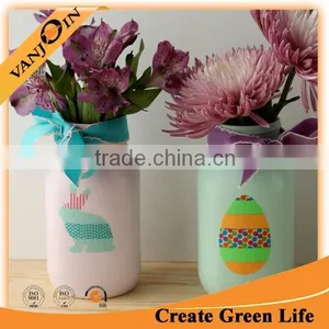 Home Decoration Custom Painting Mason Jar Glass Vase Wholesale thumbnail-3