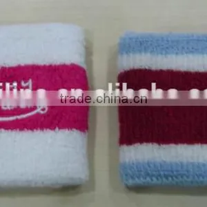 Stripe Design Embroidery Terry Cloth Wristband,cool Wristband thumbnail-1