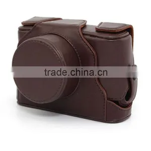 Factory High Quality Brown Stylish PU Leather Camera Bag in Dongguan thumbnail-2