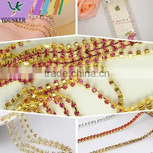 SS20 4.5mm Colorful Crystal Silver Plated Rhinestone Chain Hanging Crystal Wedding Decorations, Garments Decoration YSCHC1015 thumbnail-1