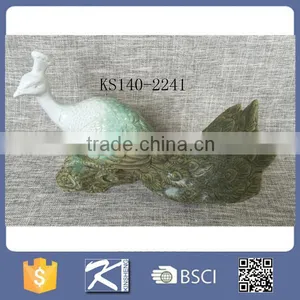 Gradient Color Home Decorative Porcelain Peacock Figurine thumbnail-1