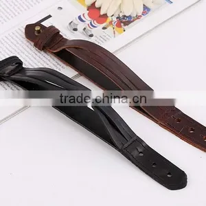 Mens Genuine Leather Wrap Bracelet Fashion Wristband Cuff Bracelet Womens Bangle thumbnail-2