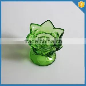 Green Color Folwer Shaped Candle Holder Tea Light Insert thumbnail-2