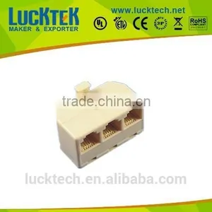 SINGLE MALE PLUG TO THREE FEMALE JACK TELEPHONE ADAPTER thumbnail-1