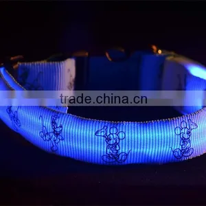 Adjustable Lovely Pet Dog Flashing Safety Nylon Night Glow Collar LED Lights thumbnail-6
