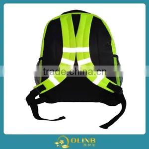 Large Capacity Bag;Fluorescence Green Cool Special Safe Design Reflective Backpack;School Bag High Visibility Backpack thumbnail-4