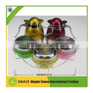 Cute Design Set of 5 Stainless Steel Condiment Pot/Seasoning Set P77190 thumbnail-2