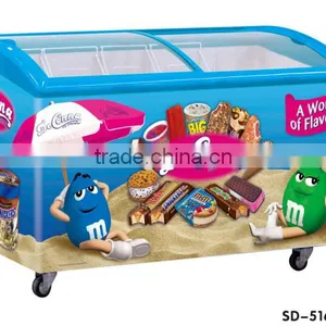 Best Seller Curved Double Door Ice Cream Chest Showcase Freezer thumbnail-5