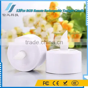 12Pcs/Set RGB Remote Controller Rechargeable LED Tealight Candles for Wedding Birthday Party thumbnail-3