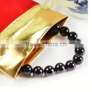 Fancy Gift Drawstring Gold or Silver Metallic Pouches thumbnail-2