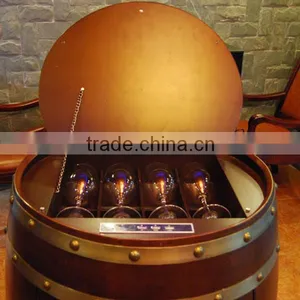 18 Bottles Barrel Shape Wood Mini Fridge Corner Wine Fridge With Custom Logo Color thumbnail-2