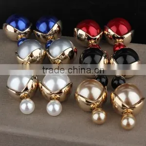 Fashion Body Jewelry Stainless Steel Gold Pearl Earring thumbnail-1