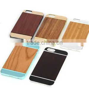 OEM/ODM Luxury Aluminum With Real Wood Case Phone Cover for IPhone 6/6s thumbnail-4