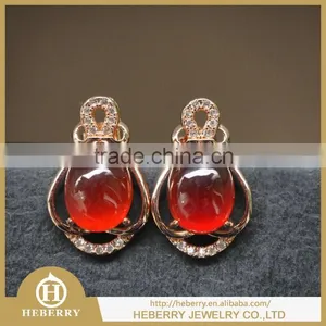 Orange Color Garmet Gemstone With 925 Sterling Silver Earring Wholesale thumbnail-6