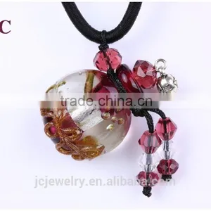Glass Aromatherapy Essential Oil Diffusing Pendant Necklace Jewelry Wholesale thumbnail-1
