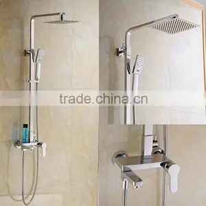 Hot Sale Wall Mounted Square Design Bath&shower Faucet Set With Rainfall Shower Head thumbnail-1
