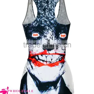 Black Horror Womens Zombie Printed Tank Top BX013 Workout Tank Top thumbnail-1