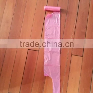 Cheap Pink Vest,T-shirt Plastic Household, Grocery Bags on Roll HDPE Customed Starsealed thumbnail-2
