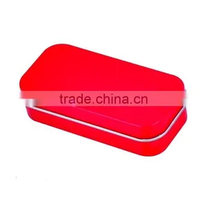 Hinged Lid Rectangular Tin Box Metal Tin Can thumbnail-1