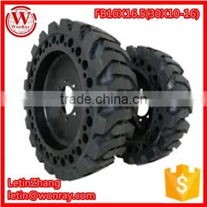 Factory Price High Quality Skid Steer Solid Rubber Tires WithRim 10x16.5 30x10-16 For Trailers Manufacturer With Long Warranty thumbnail-6