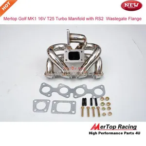 Mertop Race Stainless Steel VW Golf 1 MK1 16v 1.8L and 2L T25 Turbo Exhaust Manifold With Audi RS2 Wastegate Flange thumbnail-1