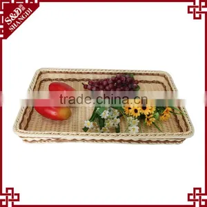 Environmently Supermarket Plastic Synthetic Rattan Fruit Display Tray thumbnail-1