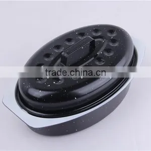 SGS Certification Ceramic Chicken Oval Pan Roaster With Rack thumbnail-2